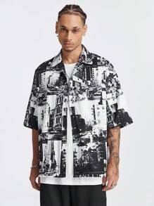 Manfinity NXTstreet Kemeja Pria - Hitam - View 6