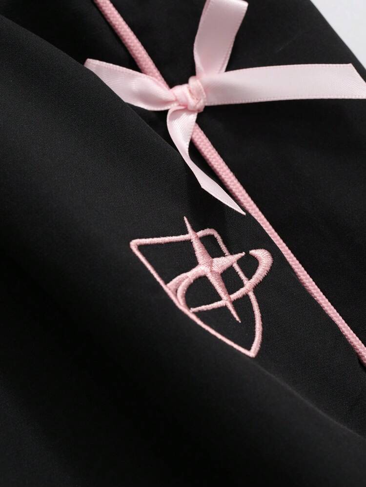 Women's Solid Color Simple Daily Pants With Bowknot Decoration Y2k Summer