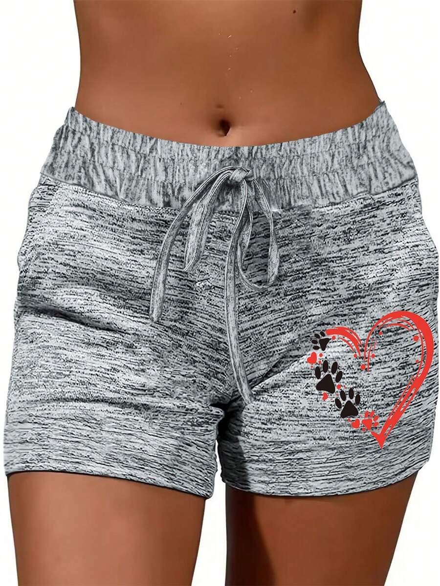 Spring Summer New European And American Fashionable Fashionable Gradient Color Sports Shorts For Women - Light Grey - View 1