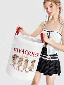 ROMWE Kawaii Phim hoạt hình Vintage Girl In hộp lưu trữ có thể gập lại dung lượng lớn 442464 - Nhiều màu - Xem 4