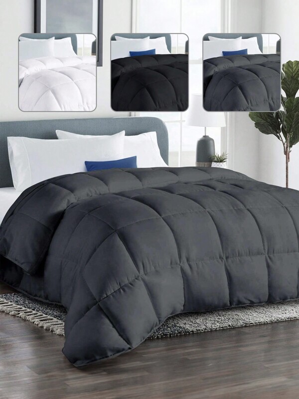1 pieza Edredón liso, ropa de cama, edredón de color liso, ropa de cama cómoda y acogedora, textil para el hogar suave y cálido, edredón ligero y transpirable, relleno nórdico para todas las estaciones, se adapta a todas las camas - individual, doble, queen, king. Adecuado para todas las estaciones, regalo de ropa de cama, lavable a máquina. No incluye almohada ni funda de almohada.
