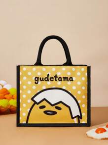 Gudetama X SHEIN Túi tote cầm tay nữ phong cách đáng yêu - Màu vàng - Xem 2