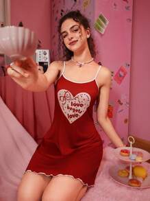 SweetSlumber 1 pieza Vestido de pijama de seda de leche con estampado digital para mujeres, 140g
