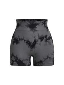 SHEIN Sport Studio Tie Dye Wideband Waist Sports Shorts