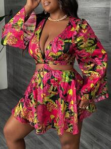 Slaydiva Vacation Leisure - Printed Plus Size Holiday Dress