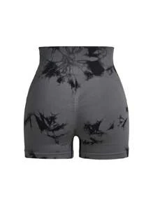 SHEIN Sport Studio Tie Dye Wideband Waist Sports Shorts