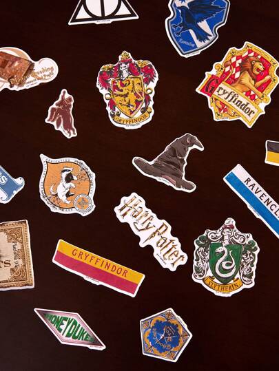 HARRY POTTER X SHEIN paquete de 87 pegatinas con diseños de insignias y letras, Hogwarts, , regalos