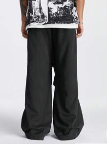 Manfinity VCAY Men Loose Straight Knitted Pants - Black - View 2