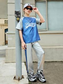 少年男孩夏季熱門短袖T恤和長褲套裝 - 彩色 - 查看 6