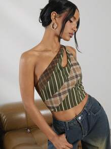 Hauture Ladies' Simple Daily Oblique Shoulder Fashion Top - Multicolor - View 5