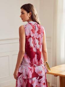 MOTF Classy CLASSY FLORAL PRINT LAYERED BLOUSE - Multicolor - View 4