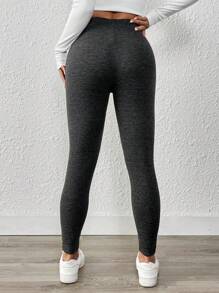 Chiquease Ladies' Solid Color Simple Daily Leggings Fall Cloth For Women - Grey - View 2
