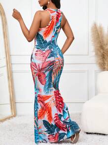 SHEIN Lady Boho Dress Summer Countryside Leisure Plant Printed Vacation Dress For Women - Multicolor - View 2