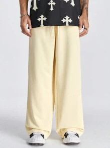 Manfinity VCAY Men's Loose Straight Knitted Long Underwear - Apricot - View 1