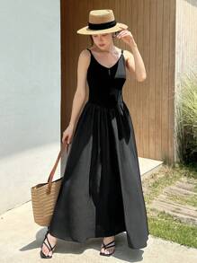 EastFlair New Chinese-Style Dress With Waist-Decorating Design - Black - View 5