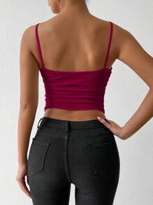 VaVaBold Solid Ruched Cami Top For Dailywear