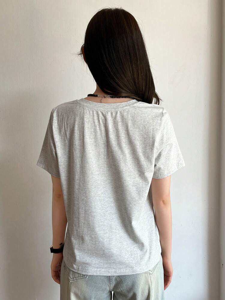 Women's Summer Casual Short Sleeve T-Shirt With Bowknot And Slogan Print Loving Beauty Is An Attitude And Display Of Confidence Cute Tops