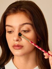 HARRY POTTER X SHEIN 4pcs/Set Hogwarts Harrypotter Badge And Letter Print Eye Makeup Brush Set, For Gift