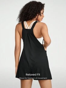 GLOWMODE 3" Waffle-Knit Soft Adjustable Straps Multi Pockets V-Shaped Waistline Short Overalls Daily Casual