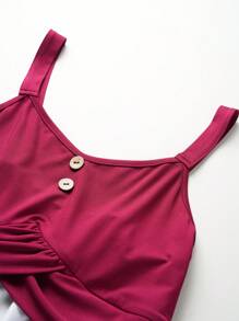 SHEIN Clasi Random Print Women's Dress - Red and White - View 3