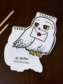 HARRY POTTER X SHEIN 1 Pc Owl Pattern Notebook, Suitable For Men, Women, Students Gifts,Back To School - White - View 2