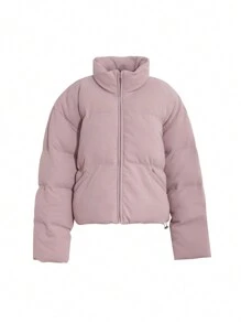 DAZY Women's Winter Casual Solid Color Stand Collar Padded Coat ,Winter Women Clothes,Winter Coat Women