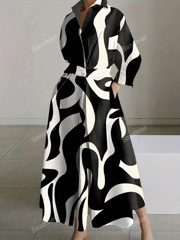 Women's Random Printed Simple Daily Long Dress