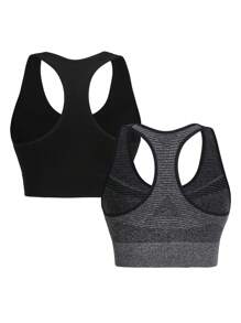 SHEIN Sport Studio 3 pezzi Top sportivi a coste, maglie aderenti, canotte da allenamento