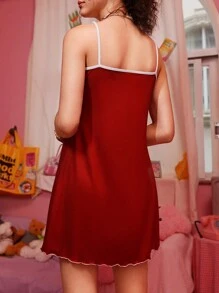 SweetSlumber 1 pieza Vestido de pijama de seda de leche con estampado digital para mujeres, 140g