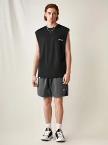 Manfinity VCAY Knitted Casual Tank Top & Shorts Two-Piece Set - Grey - View 5