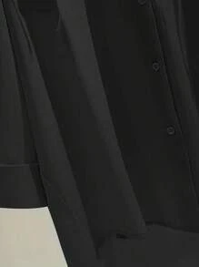 INAWLY Camisa casual con capucha y bolsillo de trabajo para mujer de talla grande con mangas caídas en unicolor para el verano