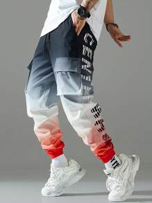 Claim Dot Pantalones diarios para hombres con bloqueo de color y gráfico de letra simple, otoño - Multicolor - Ver 6