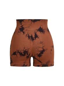 SHEIN Sport Studio Tie Dye Wideband Waist Sports Shorts