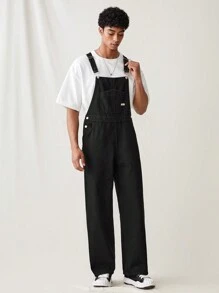 Manfinity Hypemode Salopette décontractée en denim noir pour hommes - Noir - Voir 4