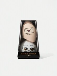 HARRY POTTER X SHEIN 2 Pcs Cartoon Owl Printed Makeup Sponge (With Packaging),Gifts,Valentine's Day, Back To School - Multicolor - View 7