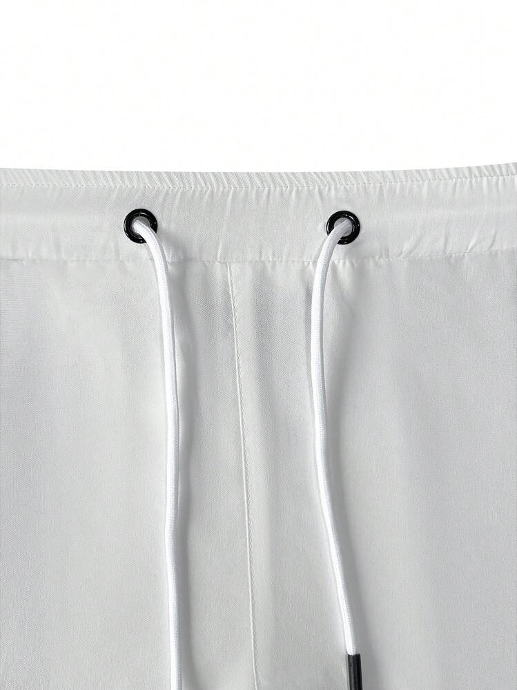 Manfinity Homme 3 piezas Pantalones cortos de hombre con ajuste holgado, bolsillos en diagonal y cintura con cordón - Multicolor - Añade 7