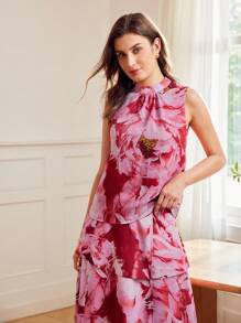 MOTF Classy CLASSY FLORAL PRINT LAYERED BLOUSE - Multicolor - View 5