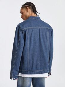 Chillumni Men's Deep Blue Ripped Denim Streetwear Set