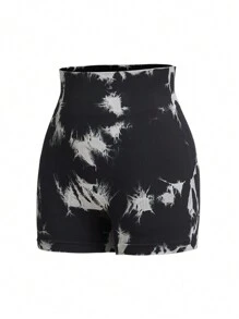 SHEIN Sport Studio Tie Dye Wideband Waist Sports Shorts