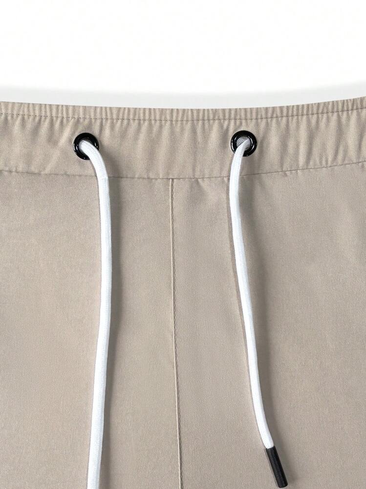 Manfinity Homme 3 piezas Pantalones cortos de hombre con ajuste holgado, bolsillos en diagonal y cintura con cordón - Multicolor - Añade 8