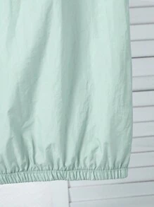 SHEIN Teen Boy's Button-Front Short Sleeve Shirt With Collar - Olive Green - View 5