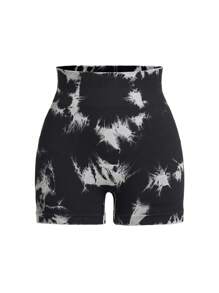 SHEIN Sport Studio Tie Dye Wideband Waist Sports Shorts