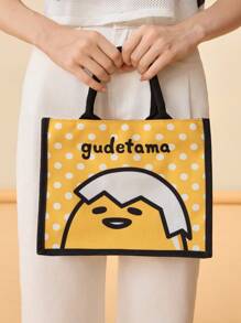 Gudetama X SHEIN Túi tote cầm tay nữ phong cách đáng yêu - Màu vàng - Xem 6