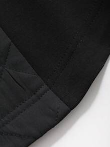 DAZY Women's Button Stand Collar Zipper Pocket Streetwear Fashion Slim-Fit Padded Coat ,Winter Women Clothes,Winter Coat Women Jacket - Black - View 11