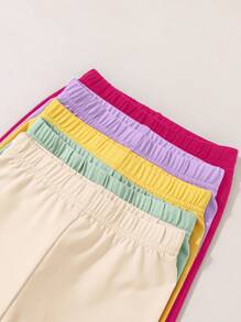SHEIN Playful Pals 5入組嬰兒女孩休閒舒適下身衣，春夏日常必備褲襠襪 - 彩色 - 查看 6