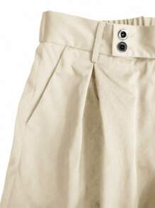 Manfinity Hypemode Pantalones de pierna ancha y plisados para hombre con ajuste holgado de unicolor