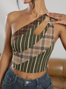 Hauture Ladies' Simple Daily Oblique Shoulder Fashion Top - Multicolor - View 3