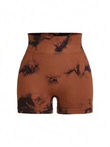 SHEIN Sport Studio Tie Dye Wideband Waist Sports Shorts