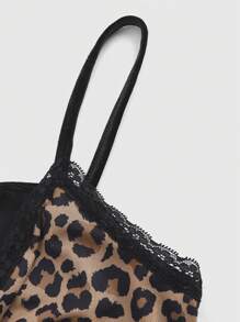 ROMWE J-Fashion Áo không tay in họa tiết da báo có trang trí nơ, trang phục hàng ngày đơn giản - Nhiều màu - Xem 4