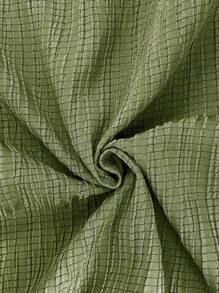 SHEIN Frenchy Plus SizeSummer Beach V Neck Dress Wooden Hoop Embellished Shoulder Strap Textured Flowy Fabric Beach Summer Green Long Dress - Army Green - View 7